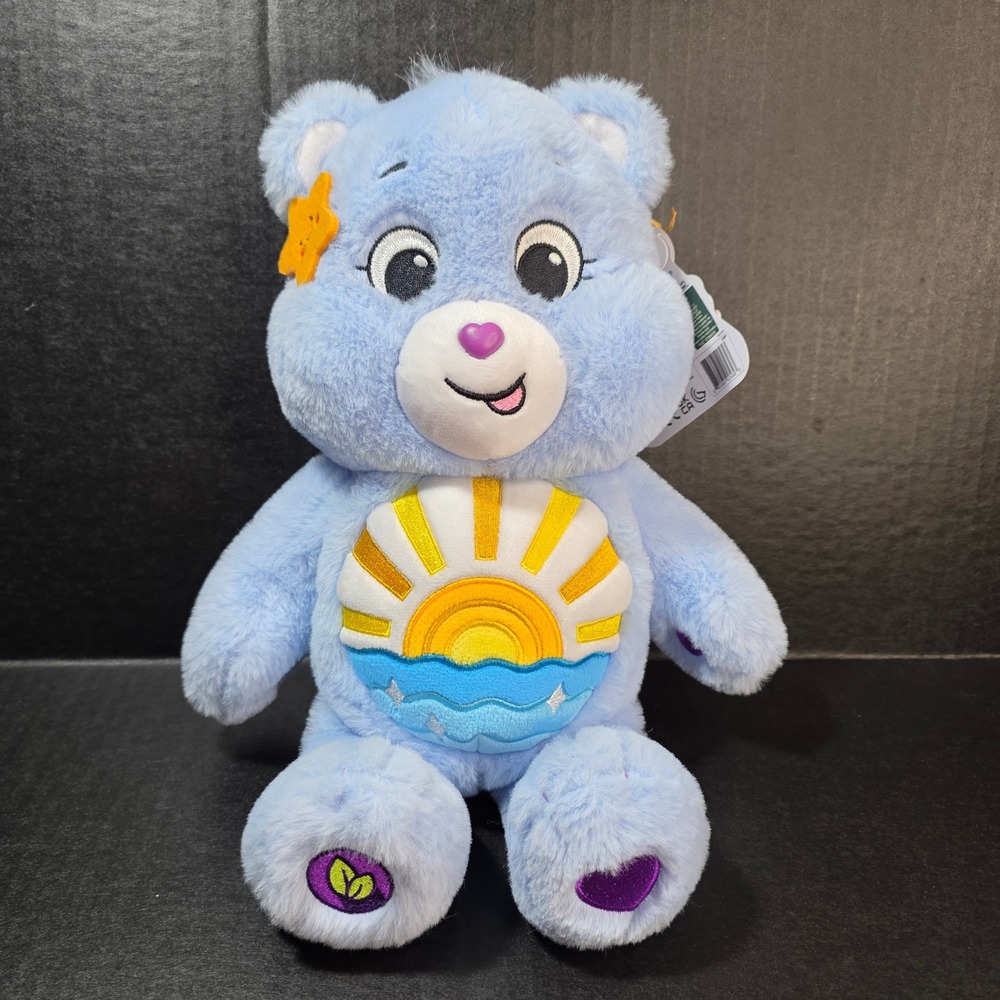 Care Bears Sea Friend Bear Plush 14" Blue Caring for the Earth Recycled NWT